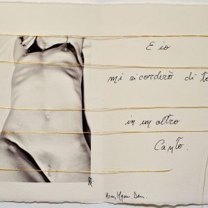 12 DEMETRA E LA FONDAZIONE DEI MISTERI- 2021 foto su carta cotone, manoscritto - ricamo filo oro - - E 1-495