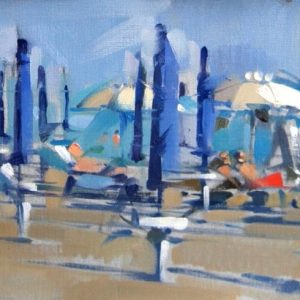 LIDO BATHERS | Olio su lino, 10x15 ins